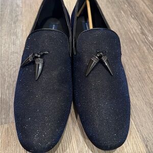 Giorgio Brutini Glittering Black & Navy Loafers